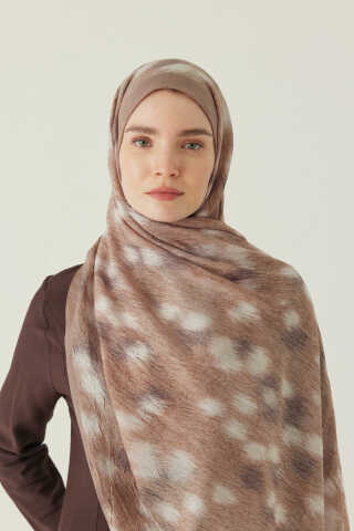 Ceylan Desen Bambu Şal Bej - 1