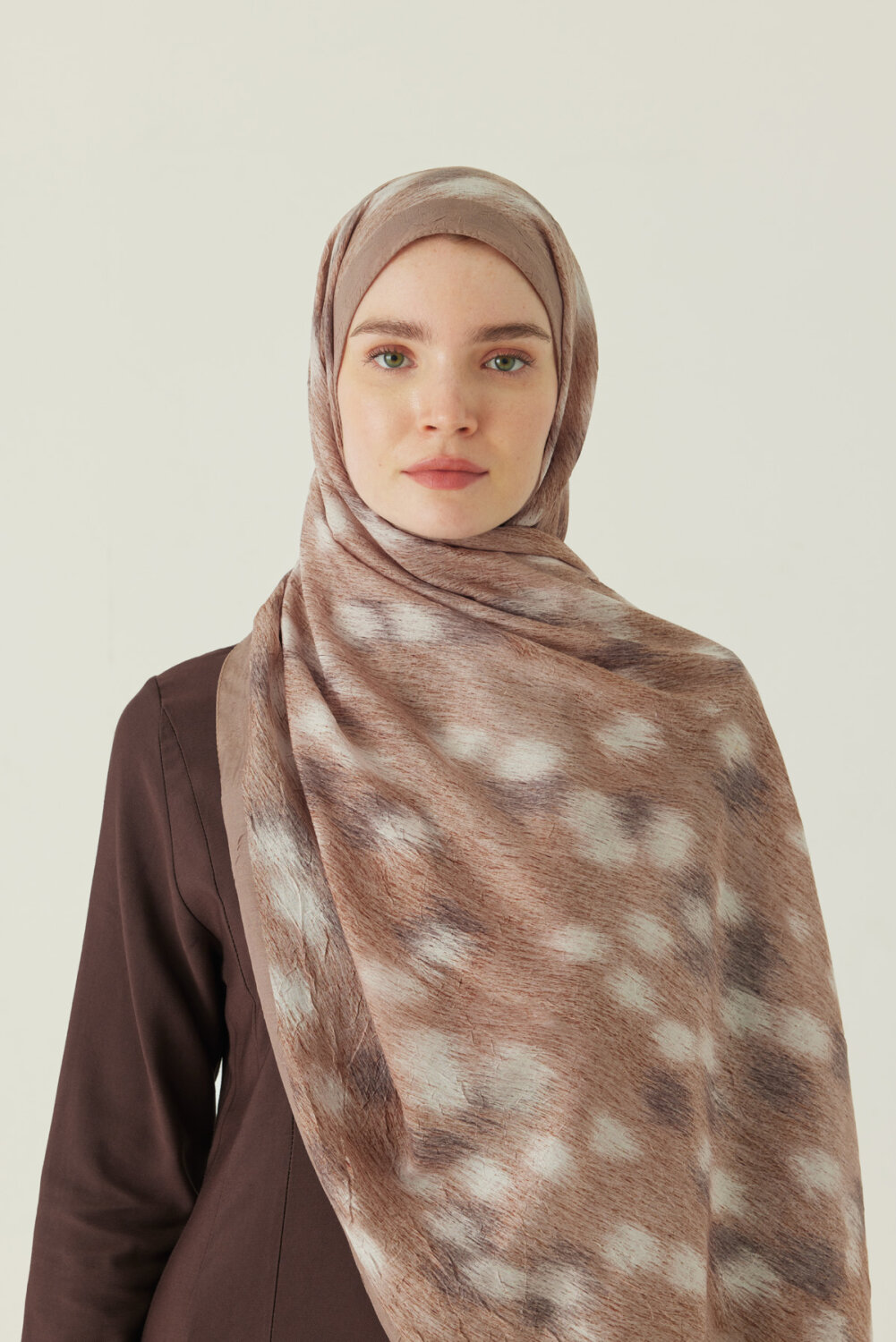 Ceylan Desen Bambu Şal Bej - 3