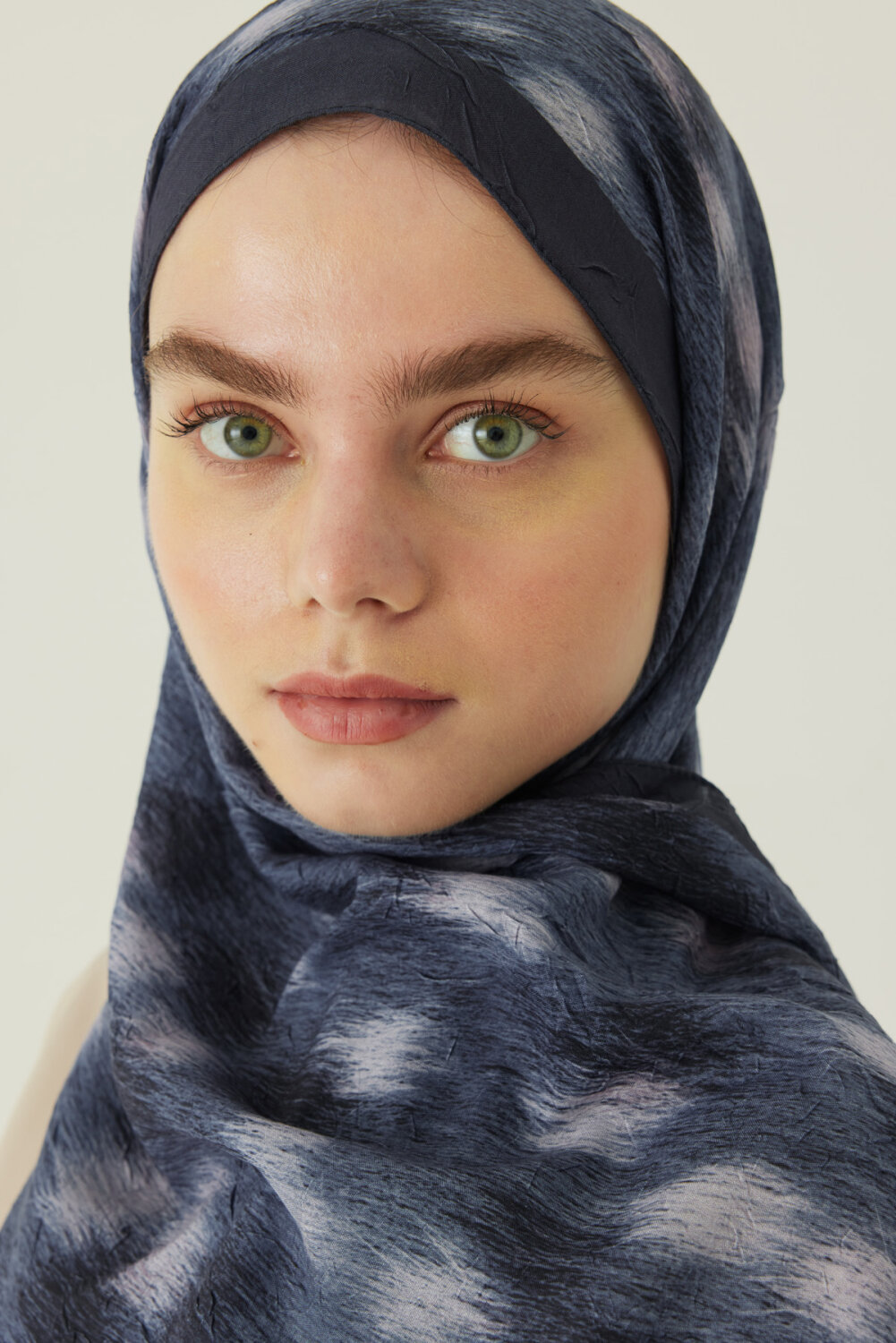 Ceylan Desen Bambu Şal Lacivert - 2