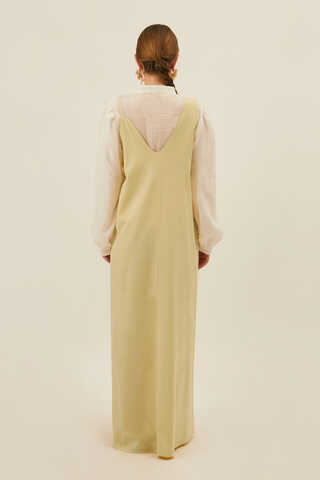 Floral Lace Detailed Sleeveless Dress Butter Yellow - 17