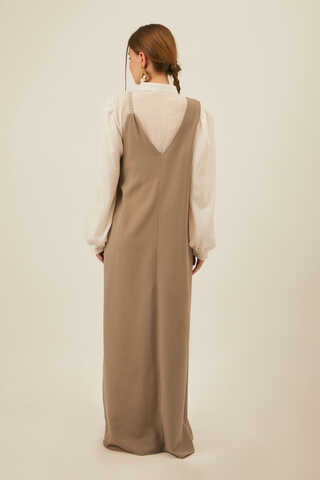 Çiçek Dantelli Jile Vizon - 2