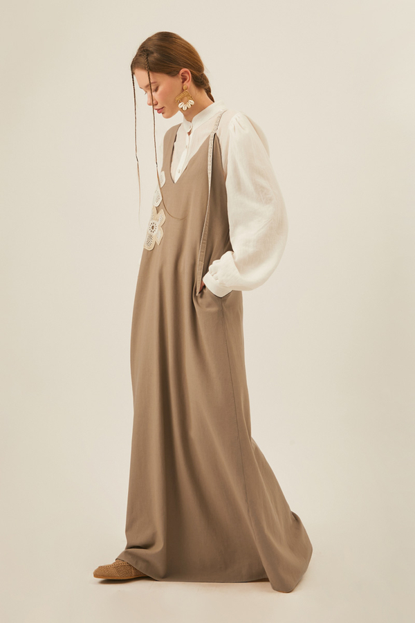 Çiçek Dantelli Jile Vizon - 11