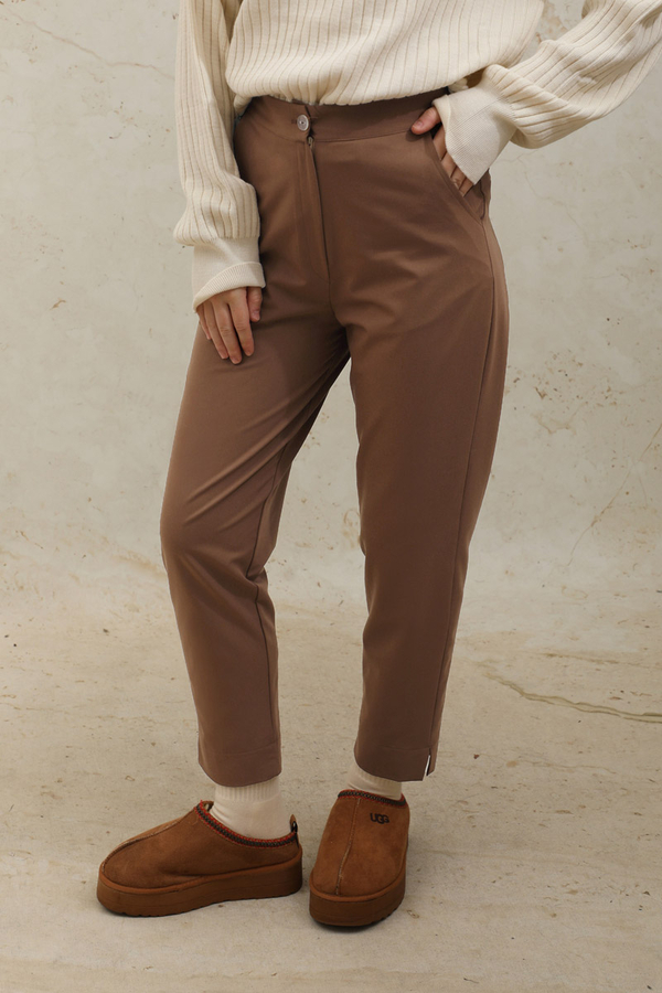Cigarette Trousers Brown - 2