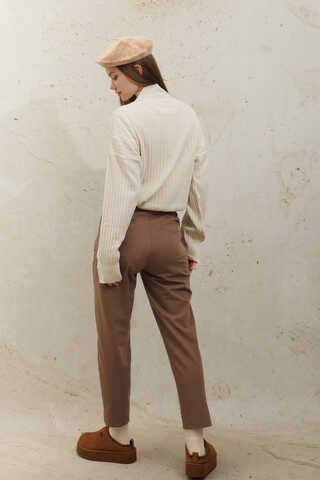 Cigarette Trousers Brown - 5