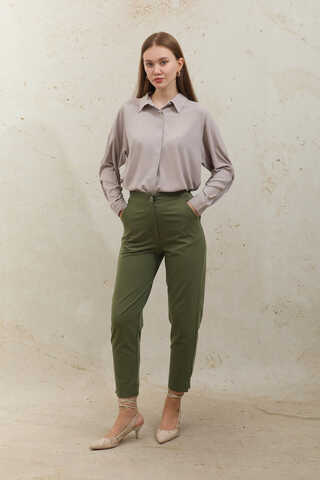 Cigarette Trousers Khaki - 2