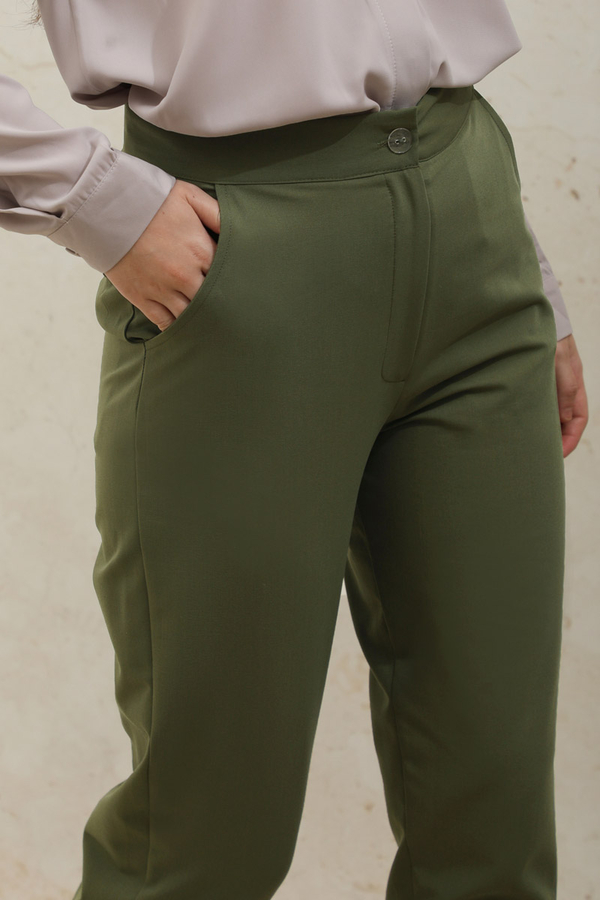 Cigarette Trousers Khaki - 4
