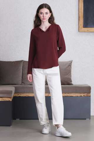 Classic Blouse Claret Red - 2