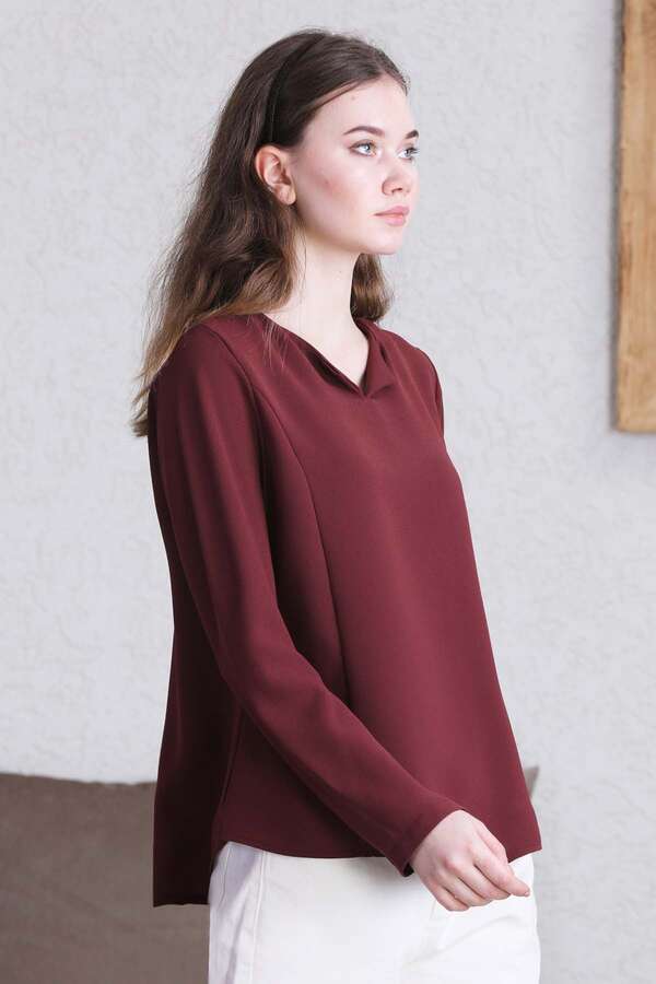 Classic Blouse Claret Red - 4