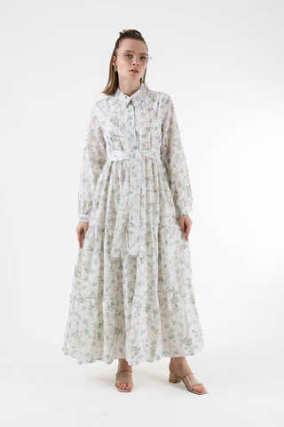 Zulays - Cotton Floral Dress Mint