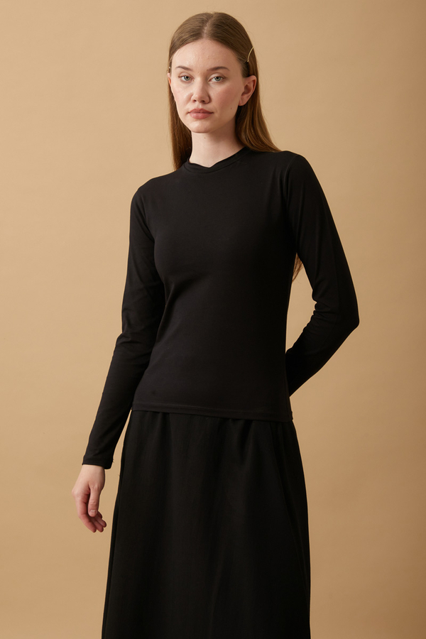 Cotton Long Sleeve Body Black - 1