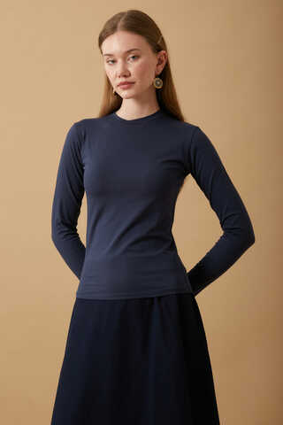 Cotton Long Sleeve Body Navy - 2