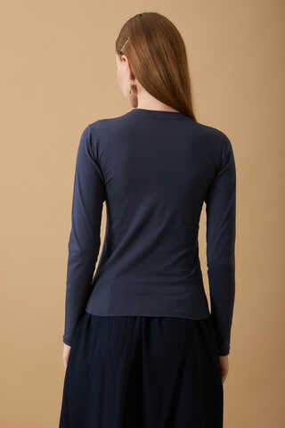 Cotton Long Sleeve Body Navy - 4