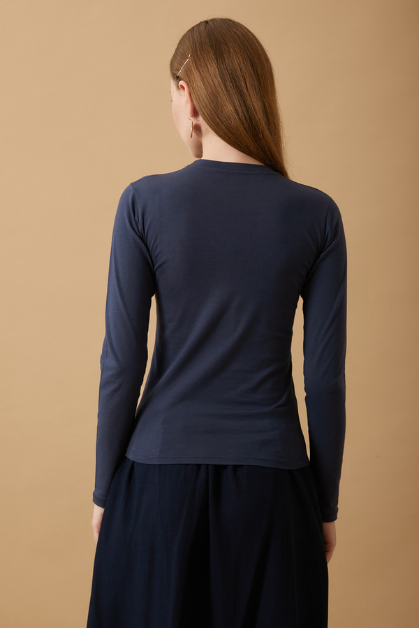 Cotton Long Sleeve Body Navy - 4