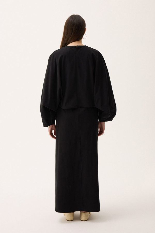 Croplu Elbise Takım Siyah - 16