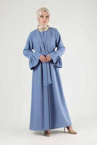 Cuff Flywheel Stone Abaya Suit Baby Blue - 1