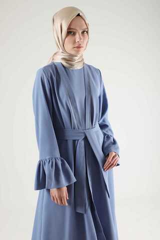 Cuff Flywheel Stone Abaya Suit Baby Blue - 2