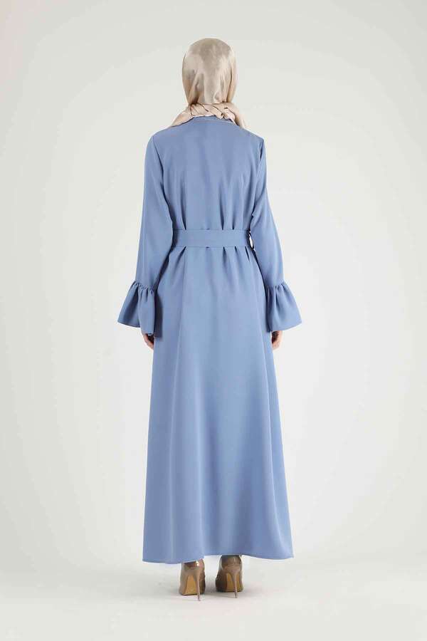 Cuff Flywheel Stone Abaya Suit Baby Blue - 5