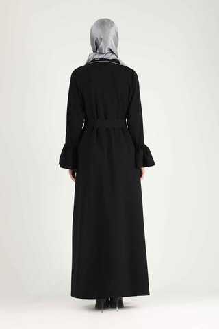 Cuff Flywheel Stone Abaya Suit Black - 5