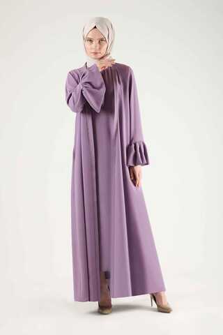 Cuff Flywheel Stone Abaya Suit Lilac - 3