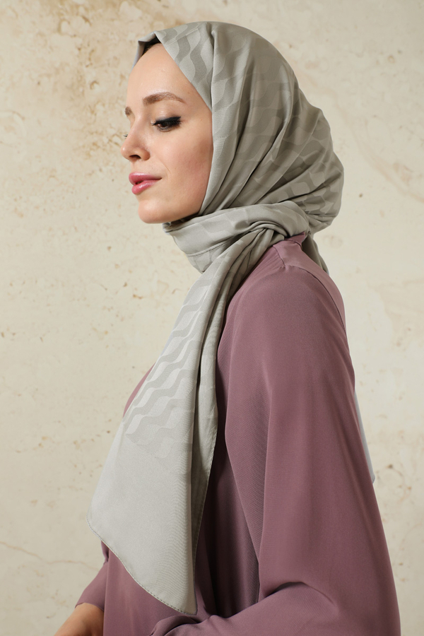 Dalga Desenli Şal Gri - 4