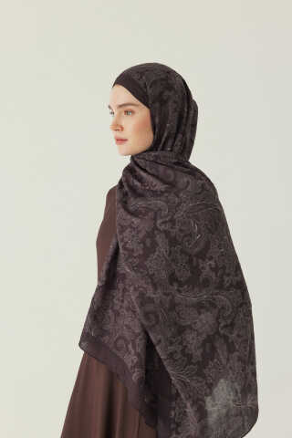 Desenli Bambu Şal Acı Kahve - 2