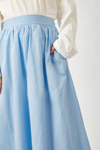 Duru Büzgülü Etek Bebe Mavisi - 5