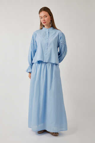 Duru Büzgülü Etek Bebe Mavisi - 3