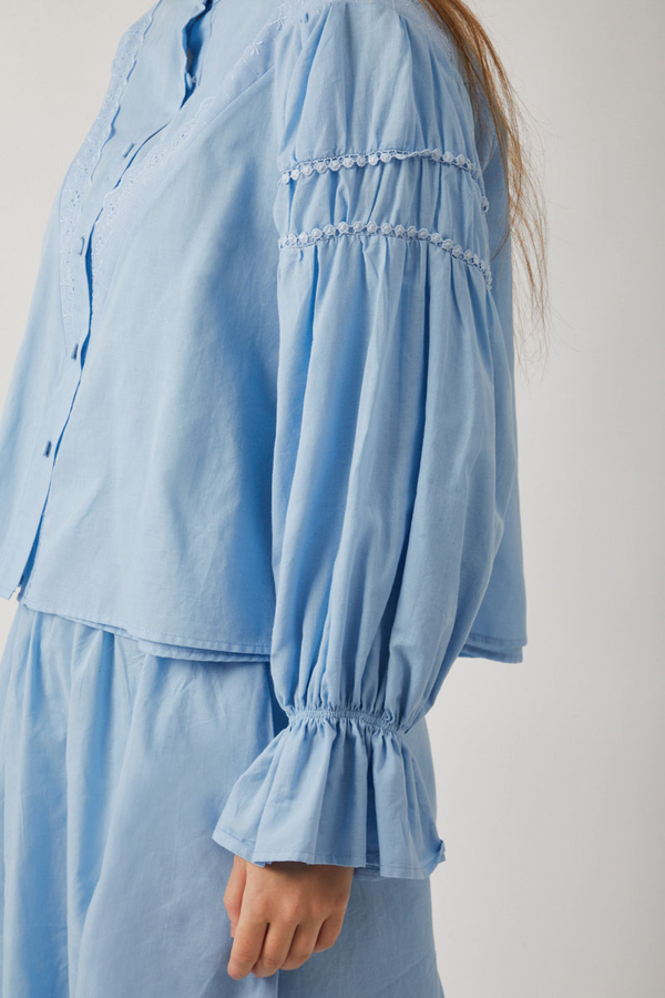 Duru Lace Shirt Baby Blue - 9