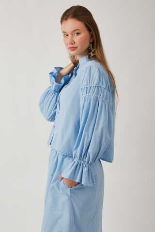 Duru Lace Shirt Baby Blue - 10