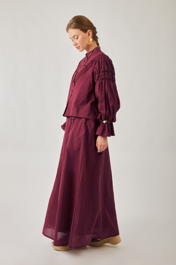 Duru Lace Shirt Burgundy - 10