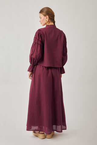 Duru Lace Shirt Burgundy - 12