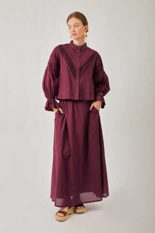 Duru Lace Shirt Burgundy - 7