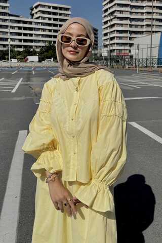 Duru Lace Shirt Butter Yellow - 1