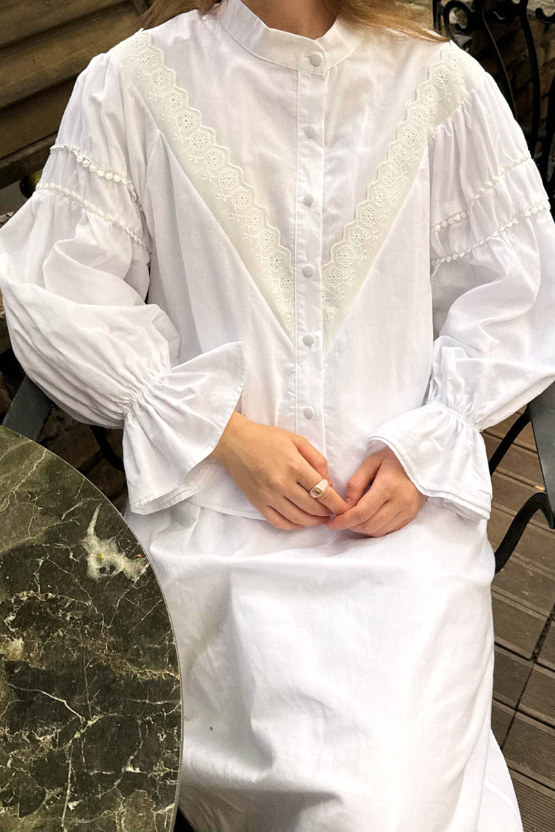 Duru Lace Shirt White