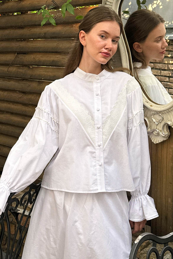 Duru Lace Shirt White (1)