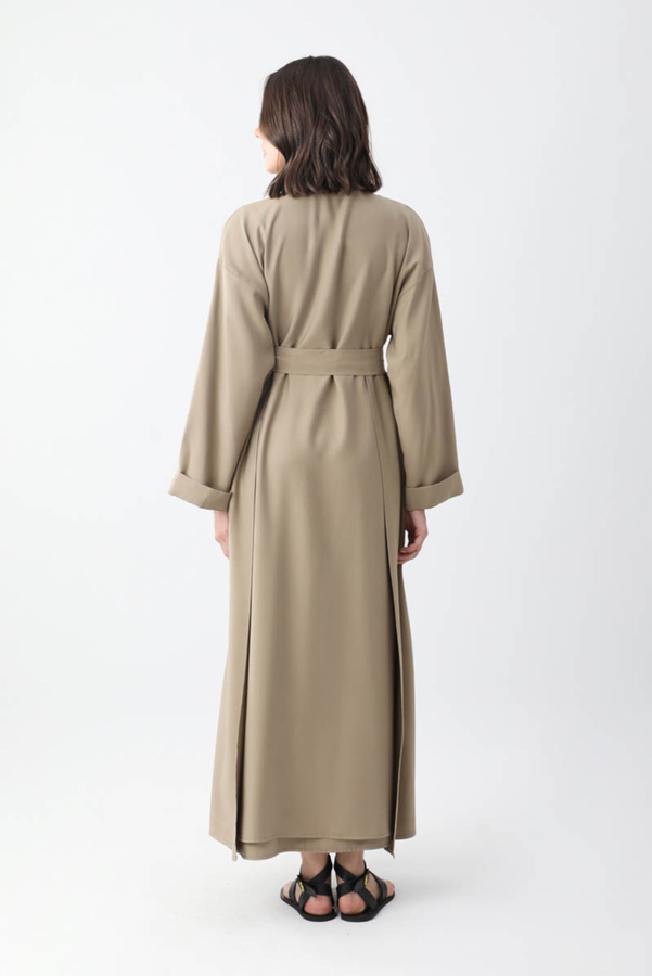 Elbisesi Düğmeli Abaya Takım Camel - 10