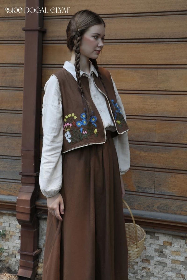 MINI VEST SKIRT SET - ACID BROWN