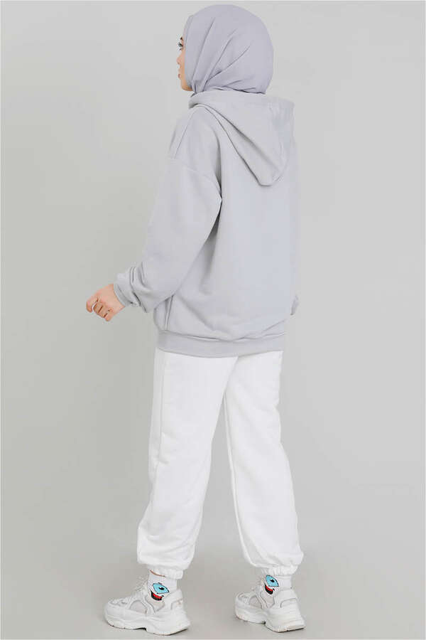 Fermuarlı Sweat Gri