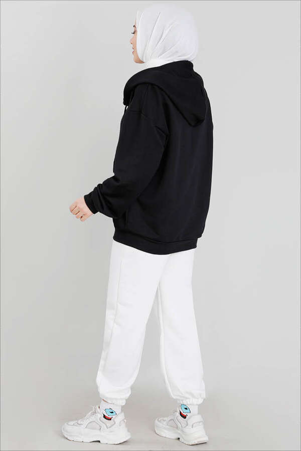 Fermuarlı Sweat Siyah
