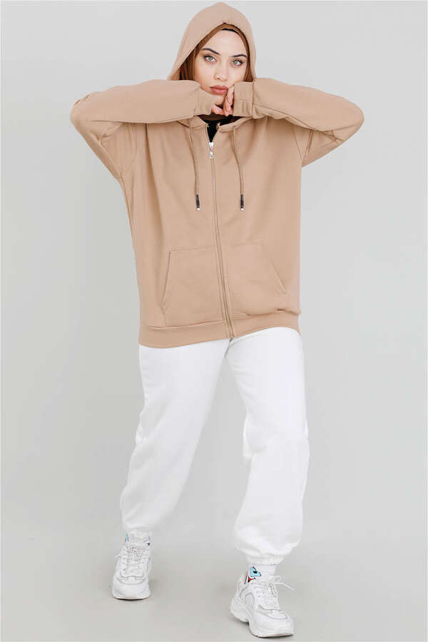 Fermuarlı Sweat Vizon