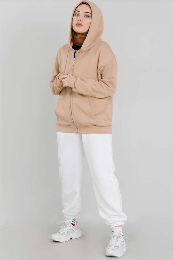 Fermuarlı Sweat Vizon
