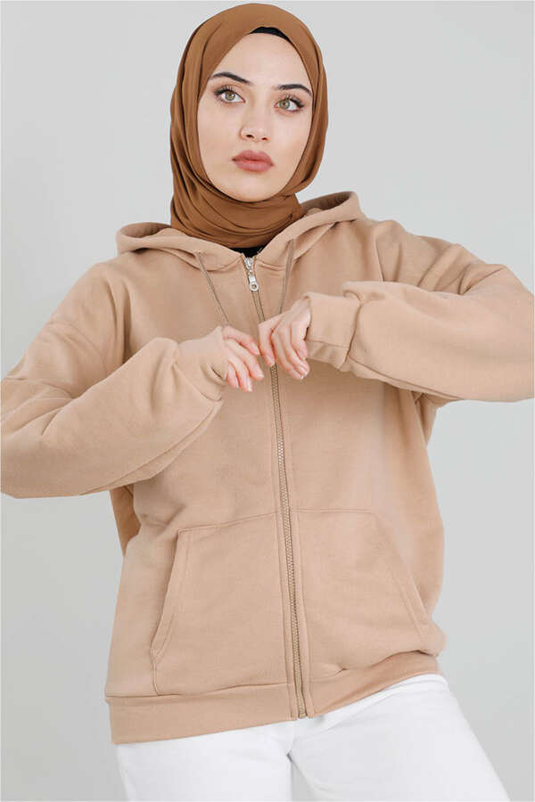 Fermuarlı Sweat Vizon