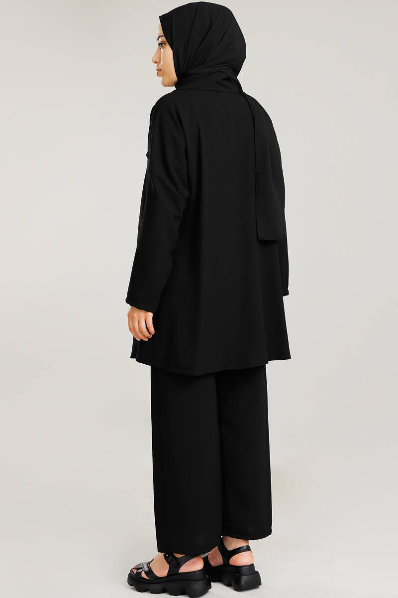 Buy Flowy Jacket Suit Black - Zülays