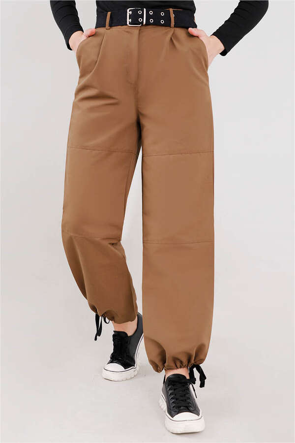 Zulays - Gabardin Kargo Pantolon Taba