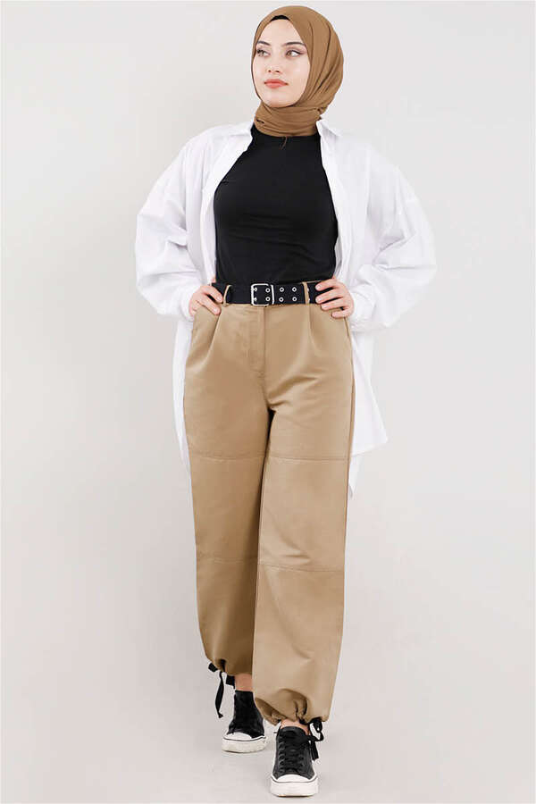 Gabardin Kargo Pantolon Taş