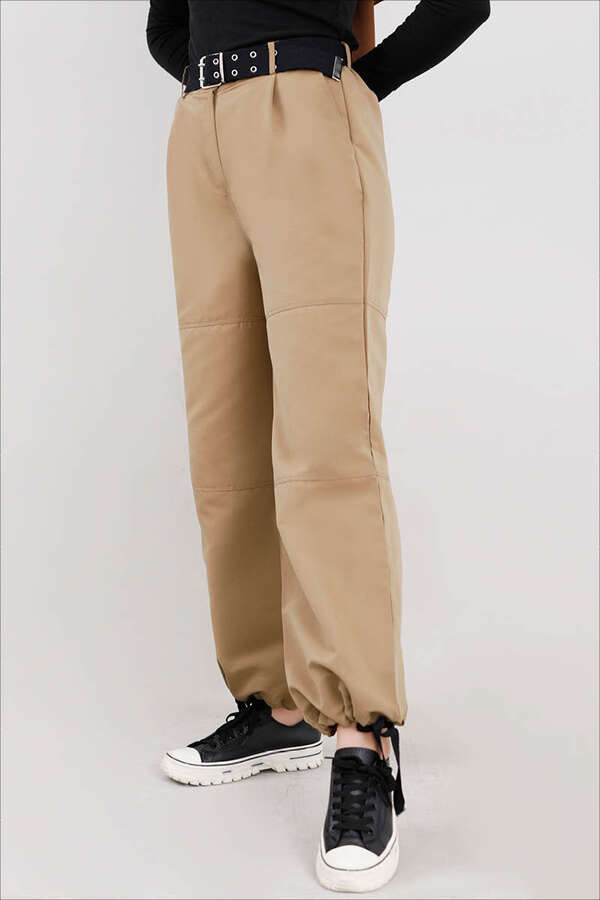 Zulays - Gabardin Kargo Pantolon Taş