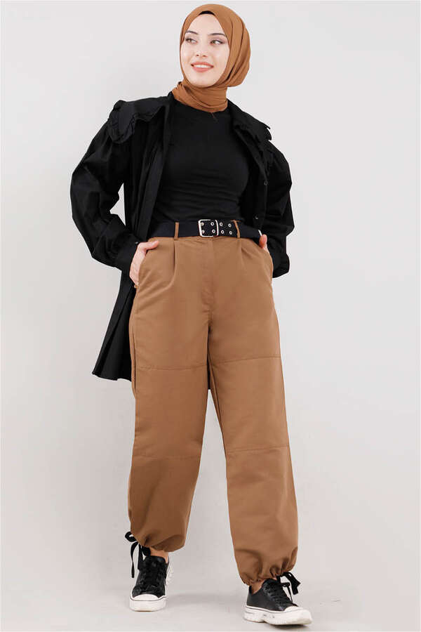 Gabardine Cargo Pants Tan - 2