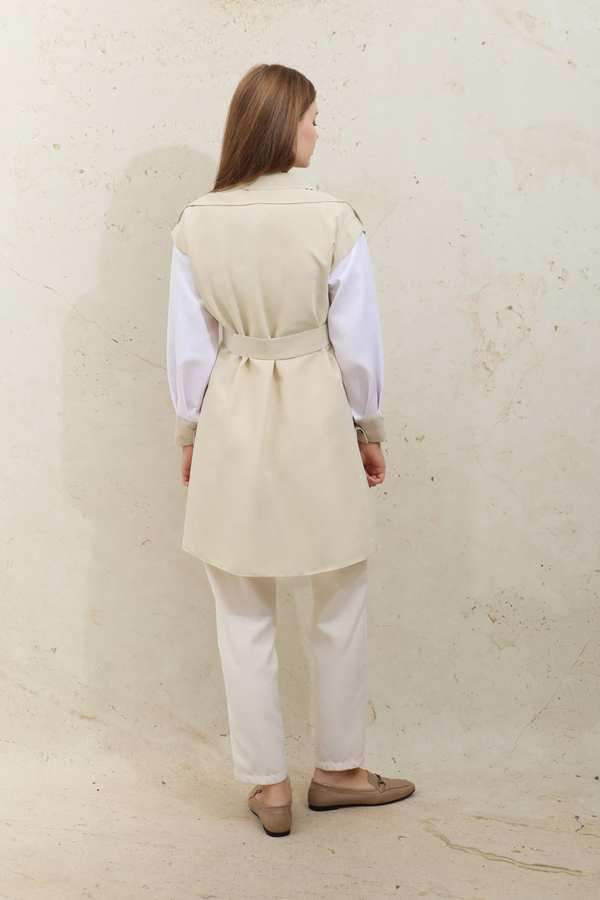 Garnish Midi Size Trench Coat Ecru - 11