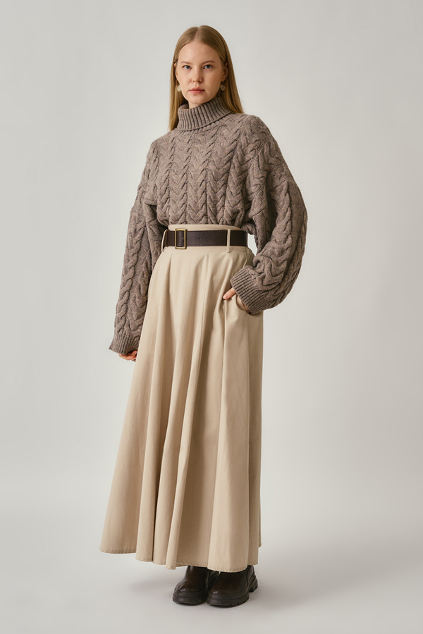 Geniş Kemerli Etek Taş