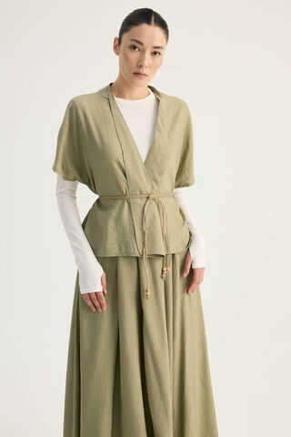 Hasır Biyeli Etek Takım Açık Haki - 2